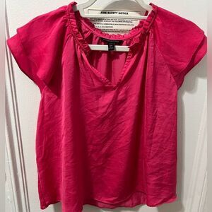 Banana republic ruffle sleeve blouse in pink size MP petite